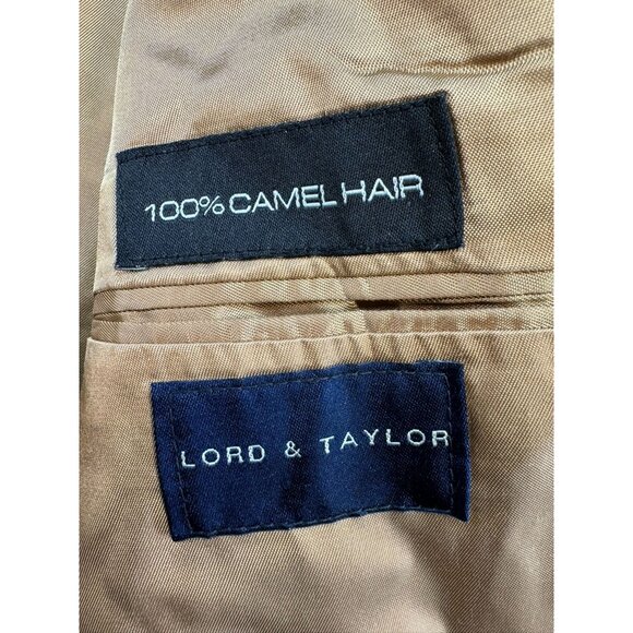 Lord & Taylor Grant Thomas Camel Hair Blazer Mens Size 44 Long Tan - Picture 3 of 12